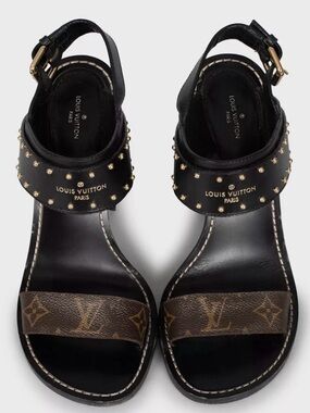 Authentic studded monogram Louis Vuitton sandals EU 41 US 10